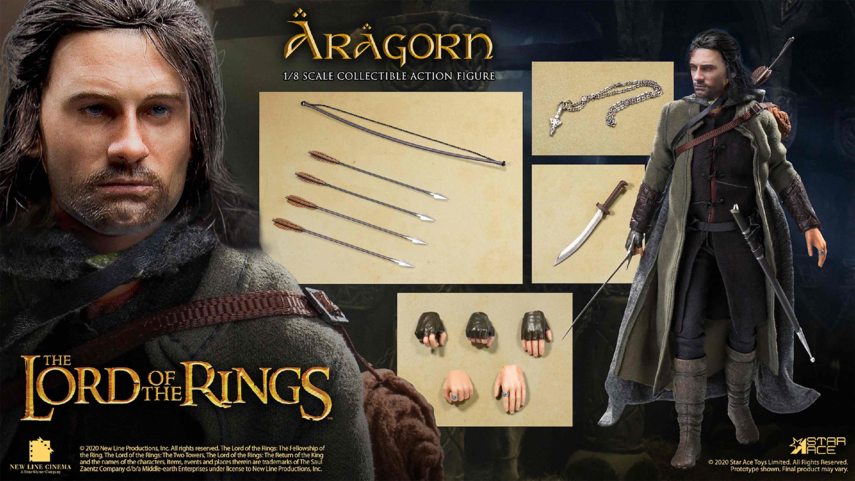 Foto 7 pulgar | Figura Star Ace Toys 1:8 De Escala The Lord Of The Rings: Aragorn 2.0