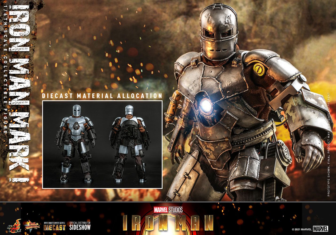 Foto 7 pulgar | Figura 1:6 de Escala Hot Toys Marvel Iron Man: Mark 1