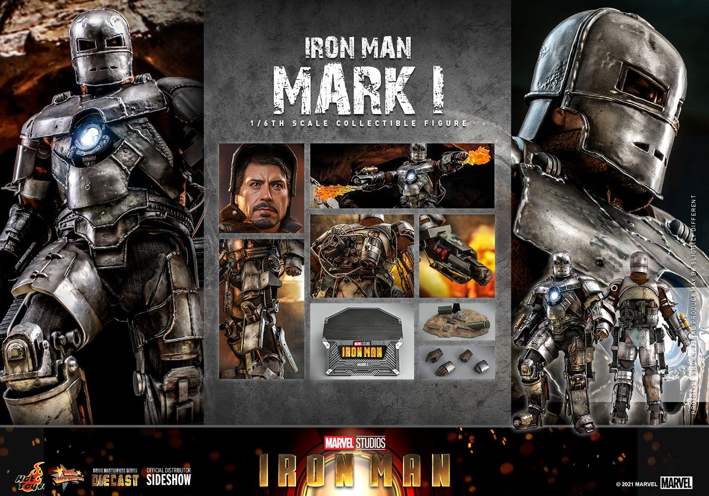 Foto 9 pulgar | Figura 1:6 de Escala Hot Toys Marvel Iron Man: Mark 1