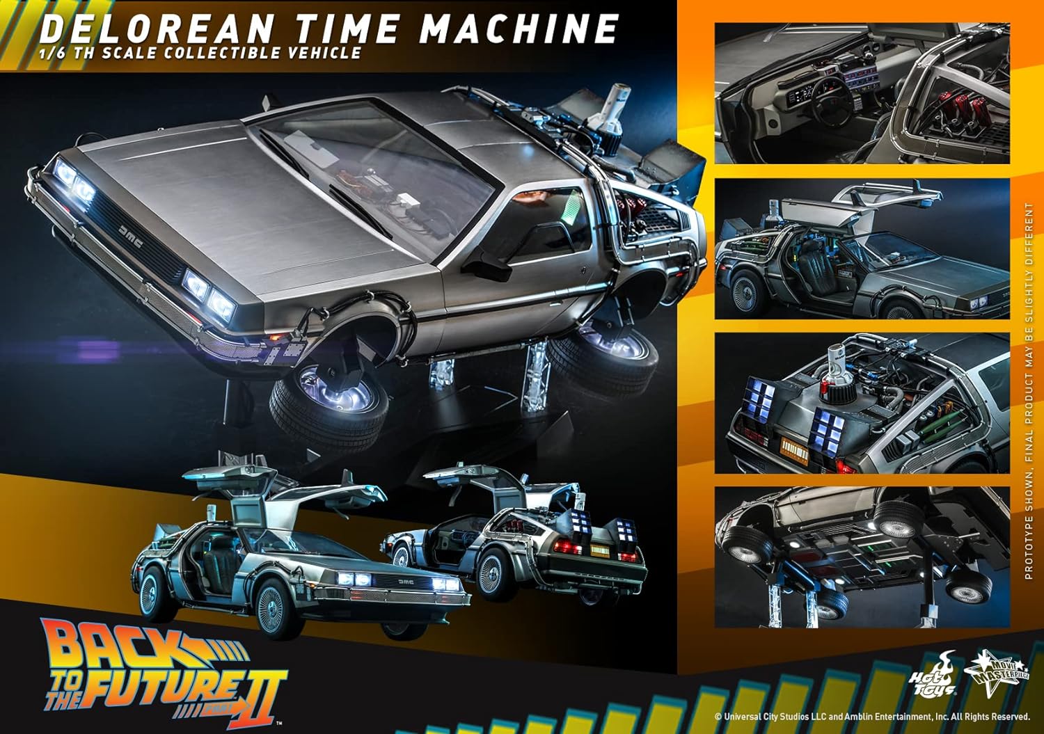 Foto 9 pulgar | Vehículo Coleccionable Hot Toys Back To The Future Part 2: DeLorean Escala 1:6