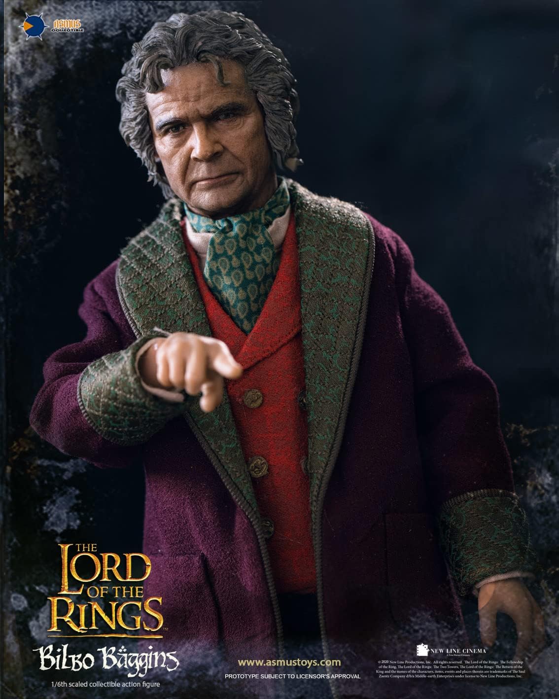 Foto 5 pulgar | Figura Asmus Toys 1:6 De Escala The Lord Of The Rings: Bilbo Baggins