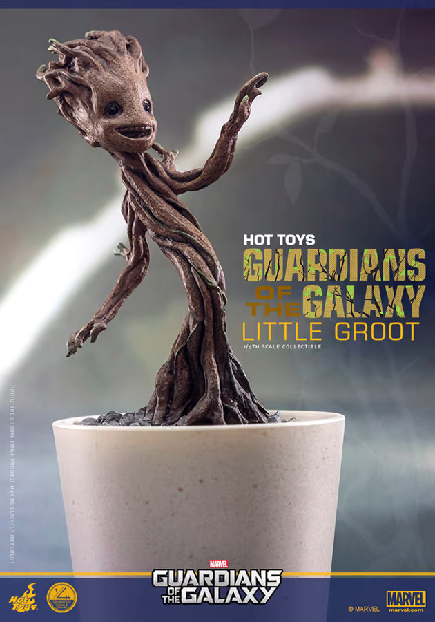 Foto 5 pulgar | Figura Hot Toys 1/4 Marvel Guardians Of The Galaxy: Little Groot