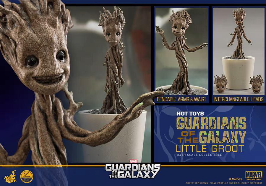 Foto 7 pulgar | Figura Hot Toys 1/4 Marvel Guardians Of The Galaxy: Little Groot