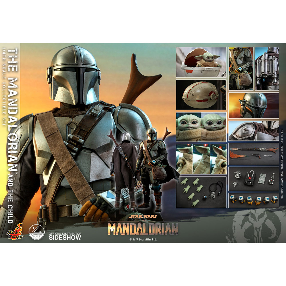 Foto 9 pulgar | Figura Hot Toys 1:4 De Escala Star Wars The Mandalorian: Mandalorian And The Child