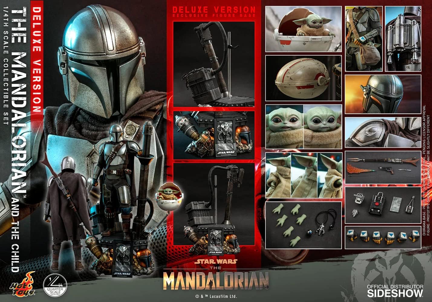 Foto 9 pulgar | Figura Hot Toys 1:4 De Escala Star Wars The Mandalorian: Mandalorian And The Child