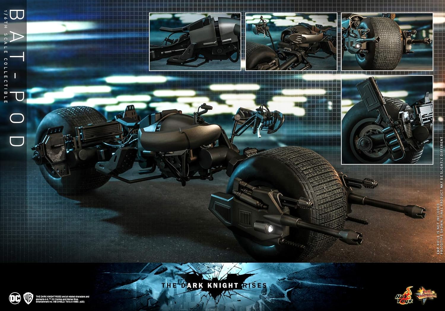 Foto 9 pulgar | Hot Toys 1:6 De Escala Dc Batman: The Dark Knight Rises Bat-pod