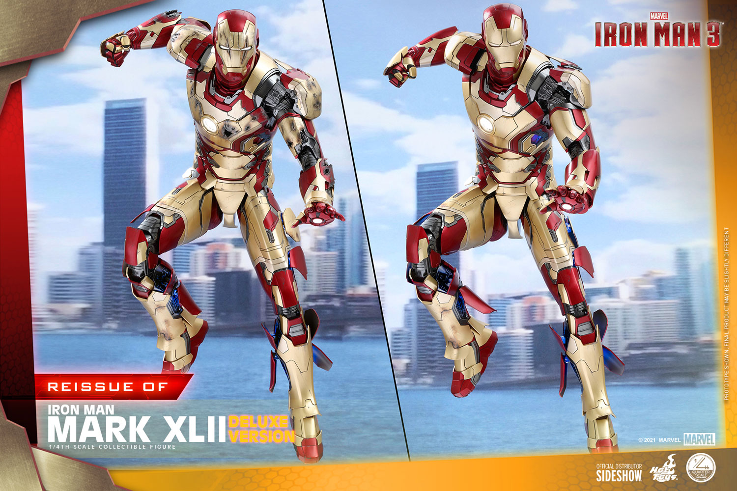 Foto 7 pulgar | Figura Hot Toys 1:4 De Escala Marvel Iron Man 3: Iron Man Mark 43