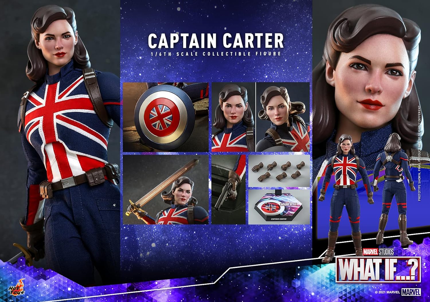 Foto 8 pulgar | Figura Capitana Carter Marvel What If...? Hot Toys 1:6 de Escala