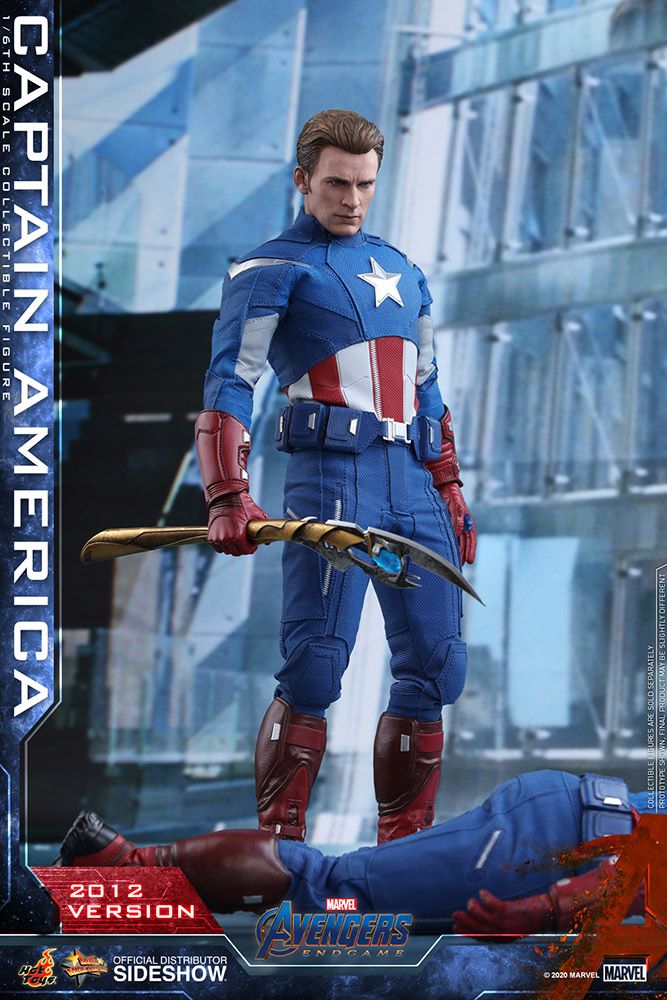 Foto 4 pulgar | Figura Capitán América Versión 2012 Marvel Avengers: Endgame Hot Toys 1:6 de Escala