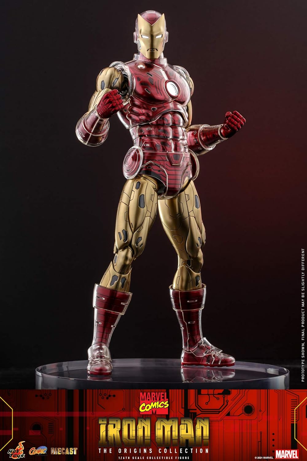 Foto 3 pulgar | Figura Iron Man Marvel Comics The Origins Collection Hot Toys 1:6 de Escala