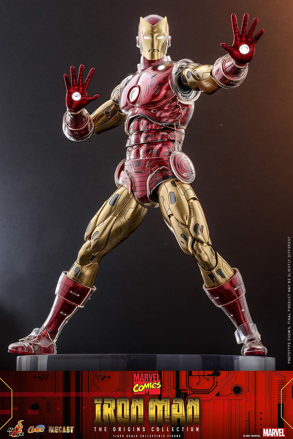 Foto 4 pulgar | Figura Iron Man Marvel Comics The Origins Collection Hot Toys 1:6 de Escala