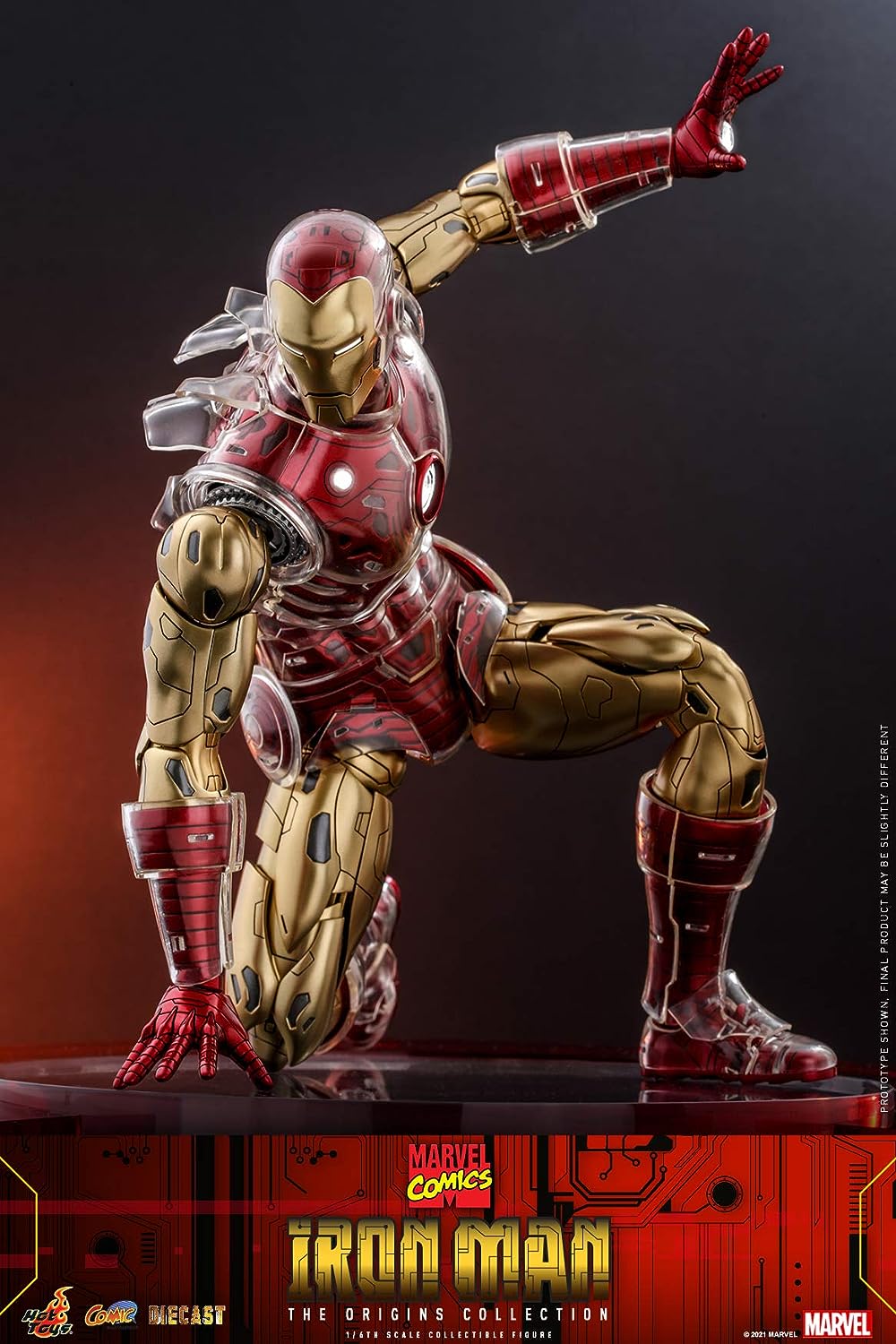 Foto 6 pulgar | Figura Iron Man Marvel Comics The Origins Collection Hot Toys 1:6 de Escala