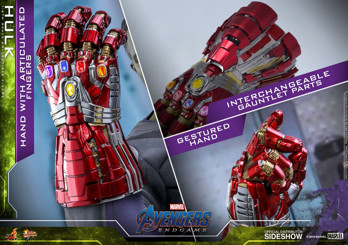 Foto 8 pulgar | Figura Hulk Marvel Avengers: Endgame Hot Toys 1:6 de Escala