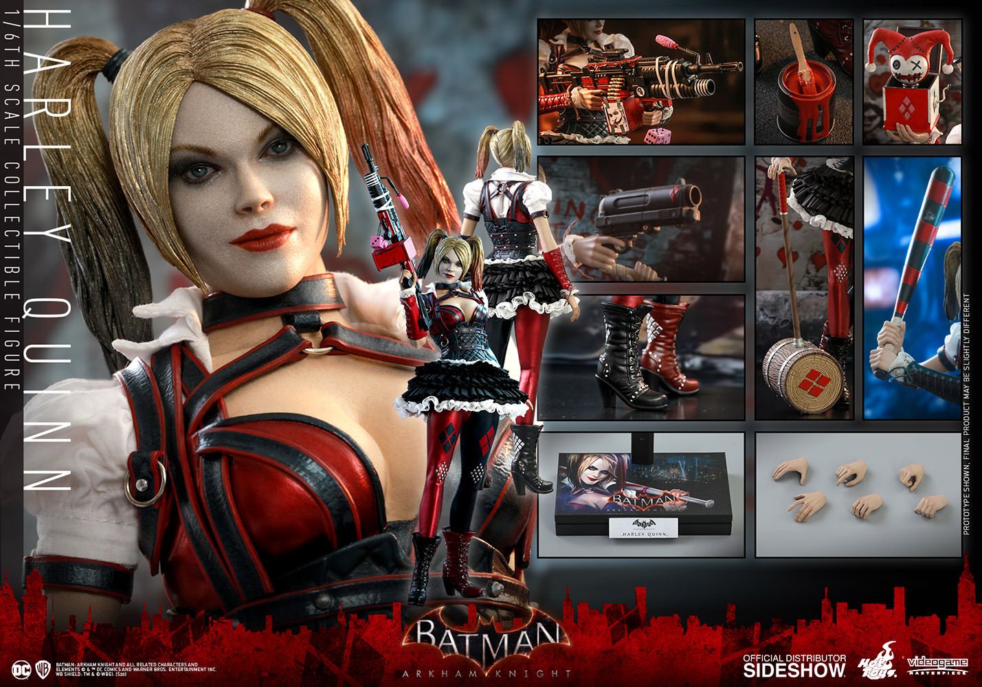 Foto 9 pulgar | Figura Harley Quinn DC Batman Arkham Knight Hot Toys 1:6 de Escala