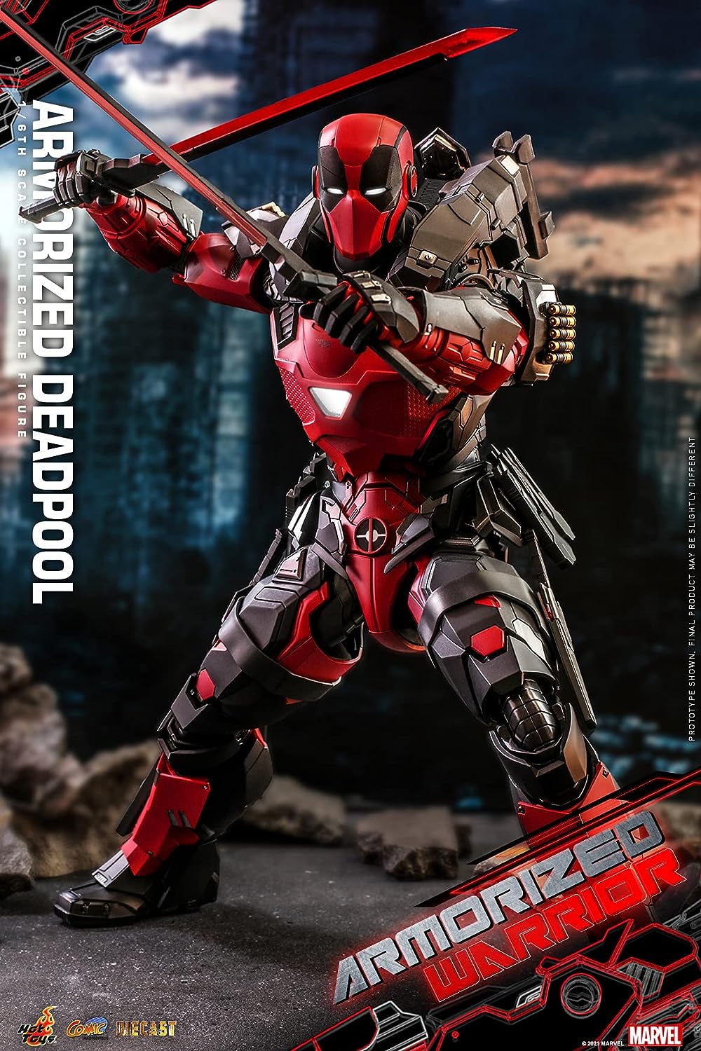 Foto 4 pulgar | Figura Armorized Deadpool Marvel Armorized Warrior Hot Toys 1:6 de Escala