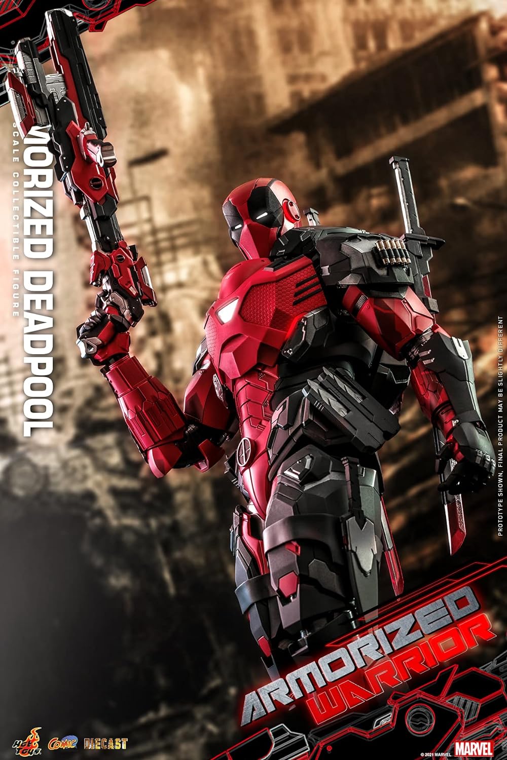 Foto 6 pulgar | Figura Armorized Deadpool Marvel Armorized Warrior Hot Toys 1:6 de Escala