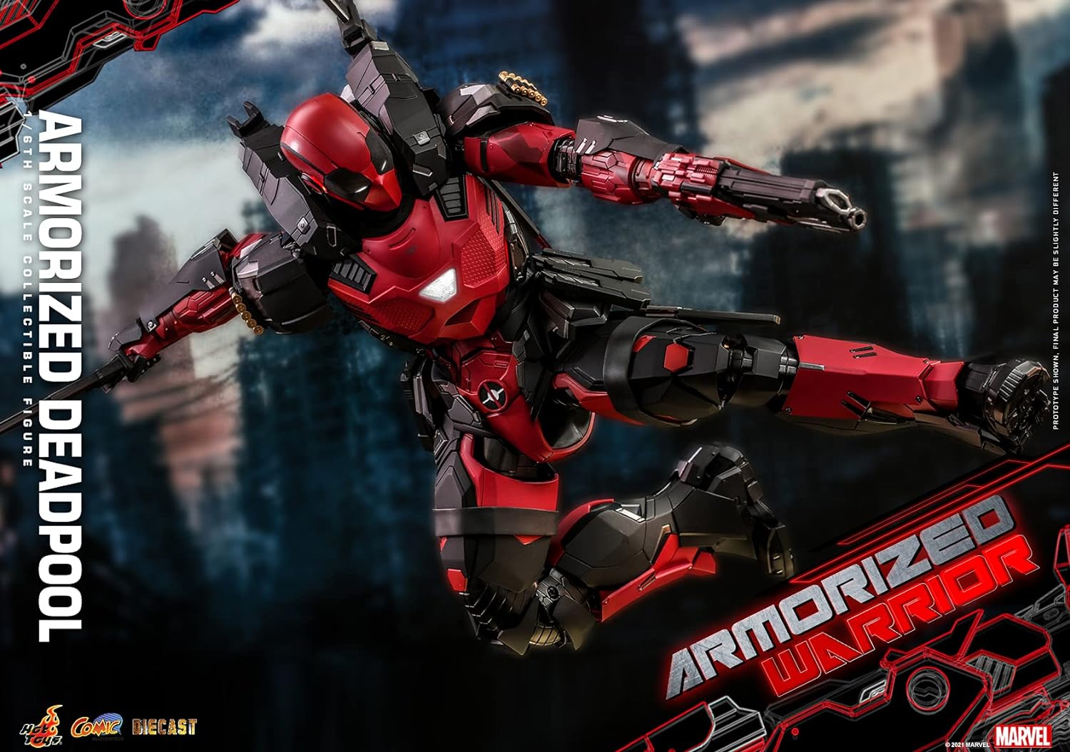 Foto 7 pulgar | Figura Armorized Deadpool Marvel Armorized Warrior Hot Toys 1:6 de Escala