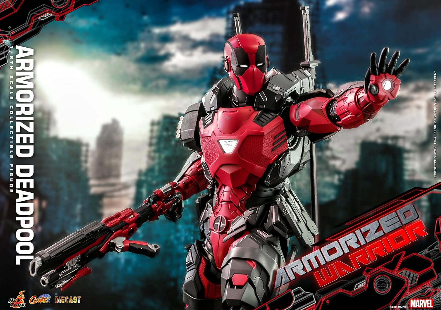 Foto 8 pulgar | Figura Armorized Deadpool Marvel Armorized Warrior Hot Toys 1:6 de Escala