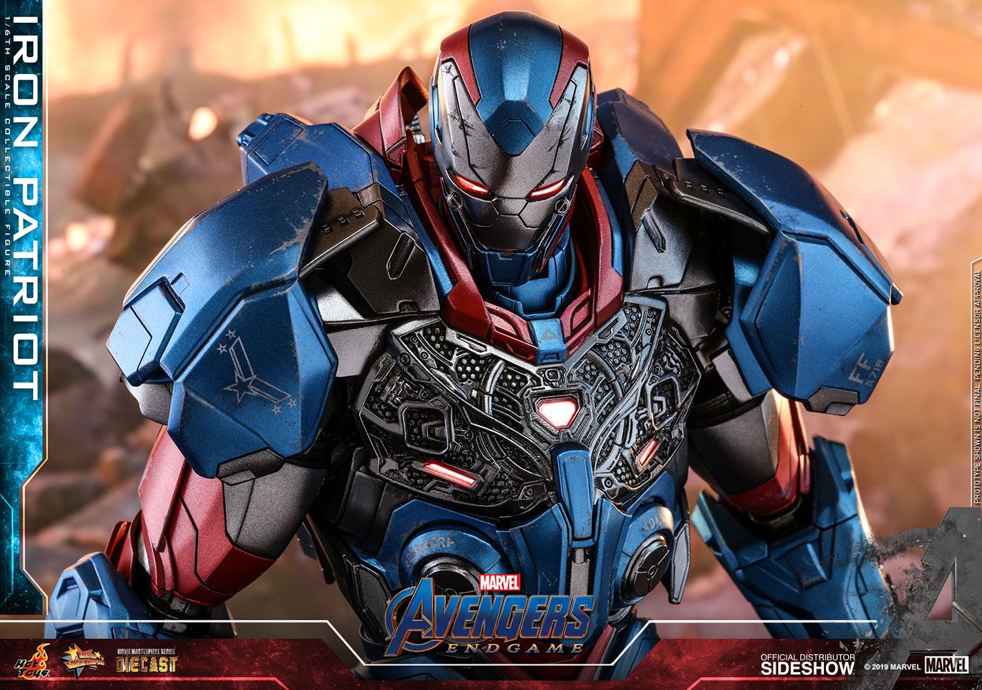 Foto 7 pulgar | Figura Iron Patriot Marvel Avengers: Endgame Hot Toys 1:6 de Escala