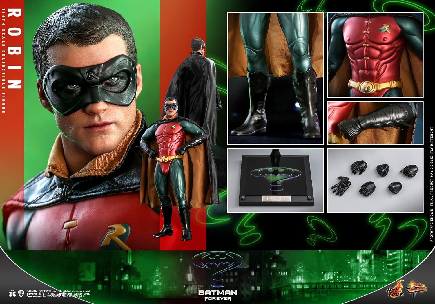 Foto 8 pulgar | Figura Robin DC Batman Forever Hot Toys 1:6 de Escala