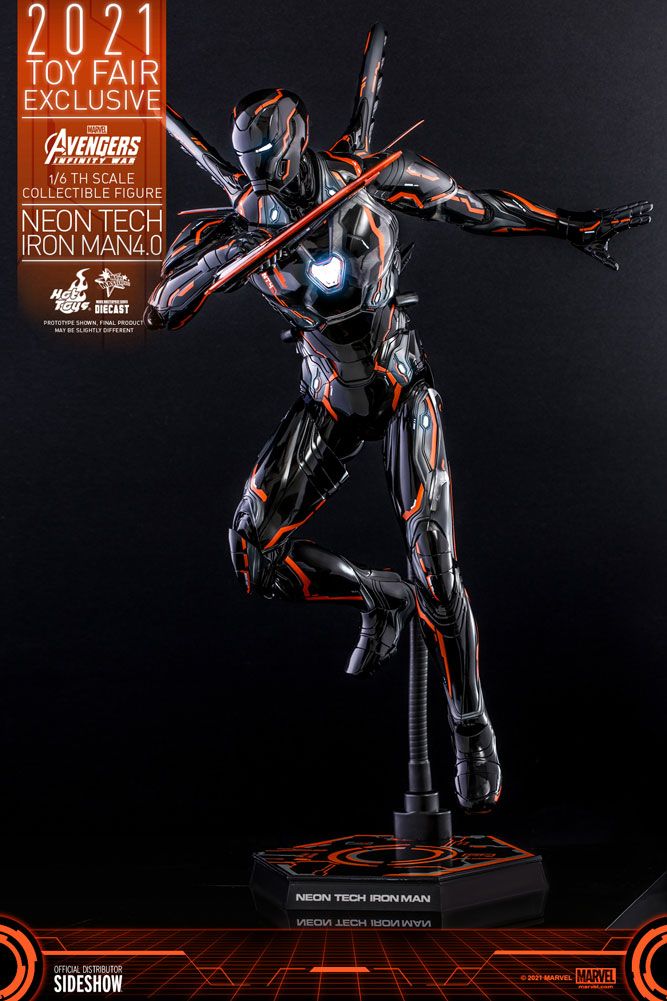 Foto 3 | Figura Hot Toys 1:6 De Escala Marvel Avengers Infinity War: Neon Tech Iron Man 4.0 2021 Toy Fair Exclusive