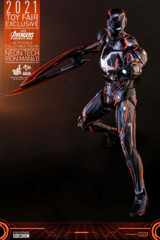 Foto 5 | Figura Hot Toys 1:6 De Escala Marvel Avengers Infinity War: Neon Tech Iron Man 4.0 2021 Toy Fair Exclusive