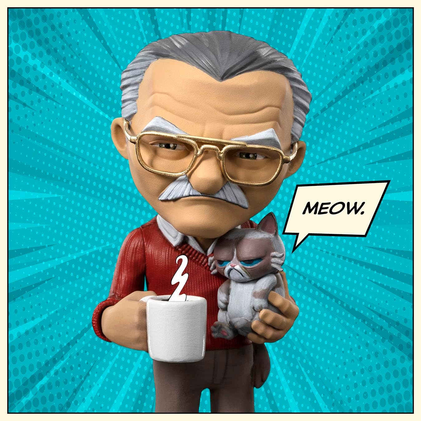 Foto 7 pulgar | Figura Coleccionable Iron Studios Mini Co. Stan Lee With Grumpy Cat