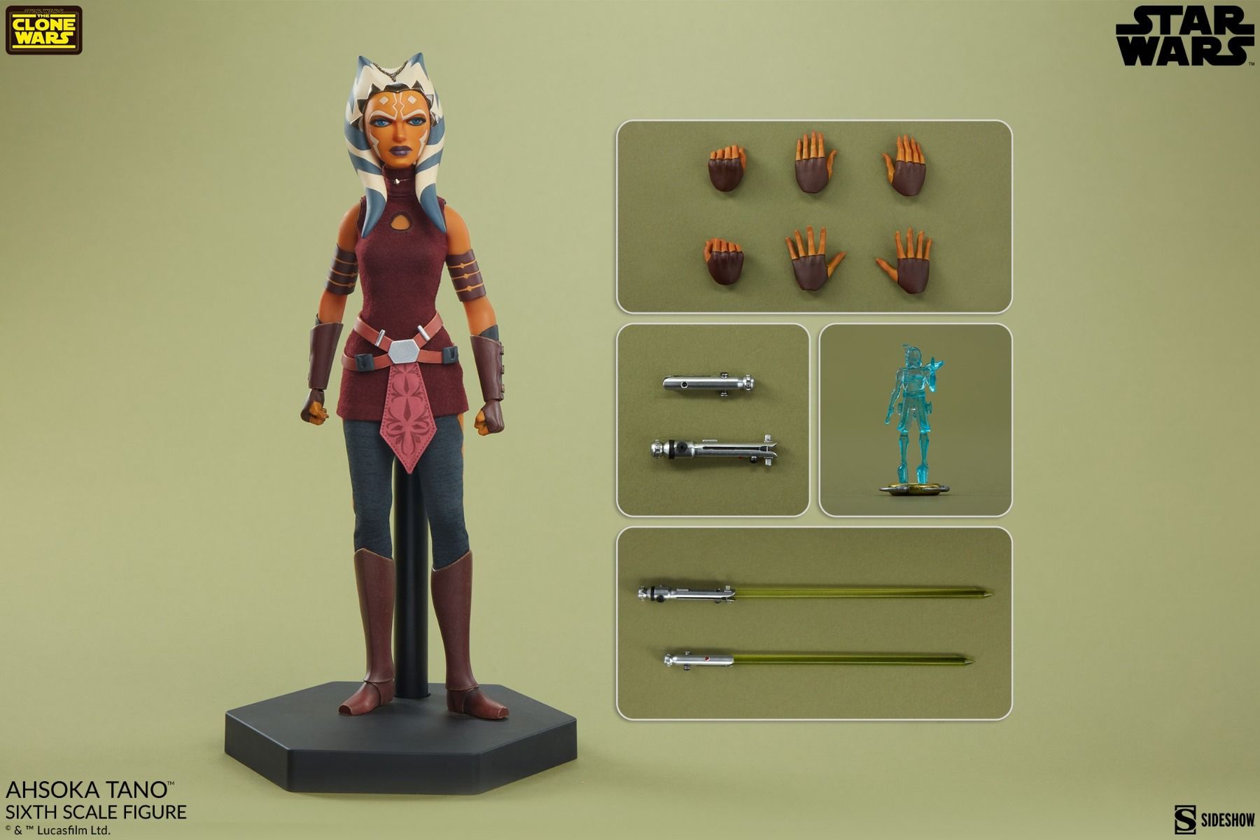 Foto 9 pulgar | Figura Sideshow 1:6 de Escala Star Wars The Clone Wars Ahsoka Tano