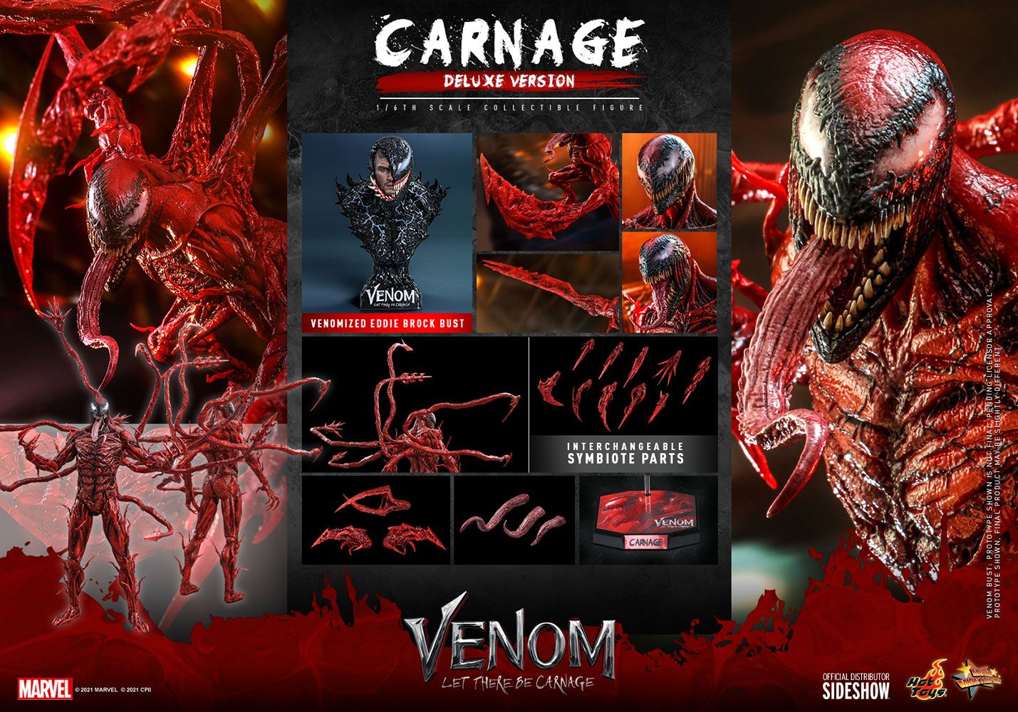 Foto 9 pulgar | Figura Venom Hot Toys Let There Be Carnage: Carnage