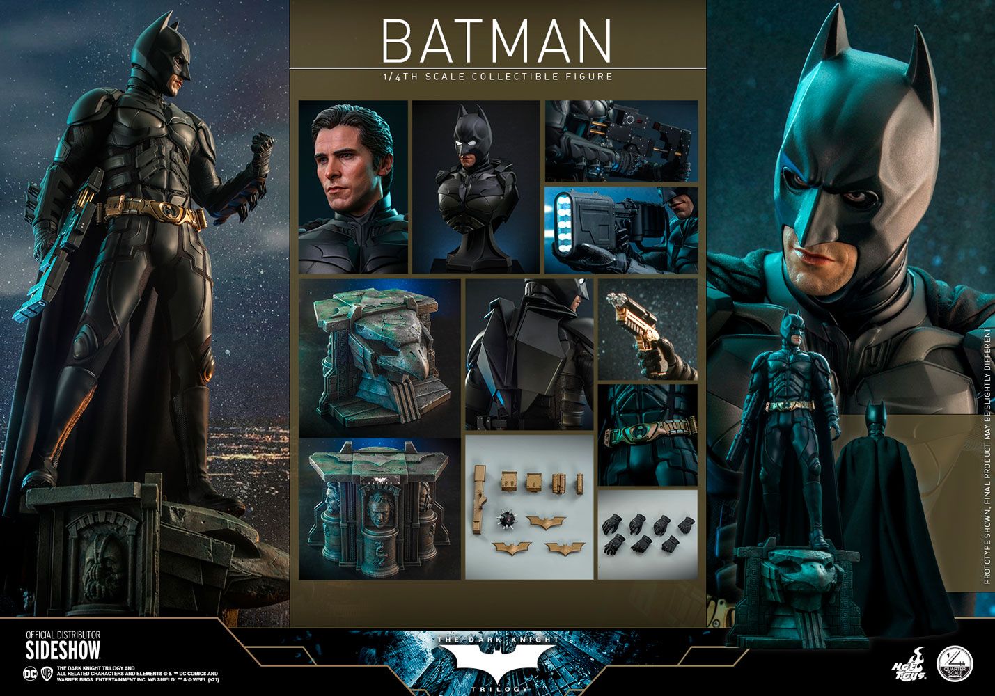 Foto 9 pulgar | Figura Hot Toys 1/4 de Escala The Dark Knight Trilogy Batman