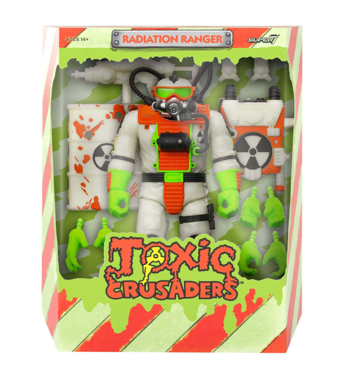 Figura Super 7 Toxic Crusader: Radiation Ranger (brilla En La Oscuridad) Nycc 2023 Exclusive