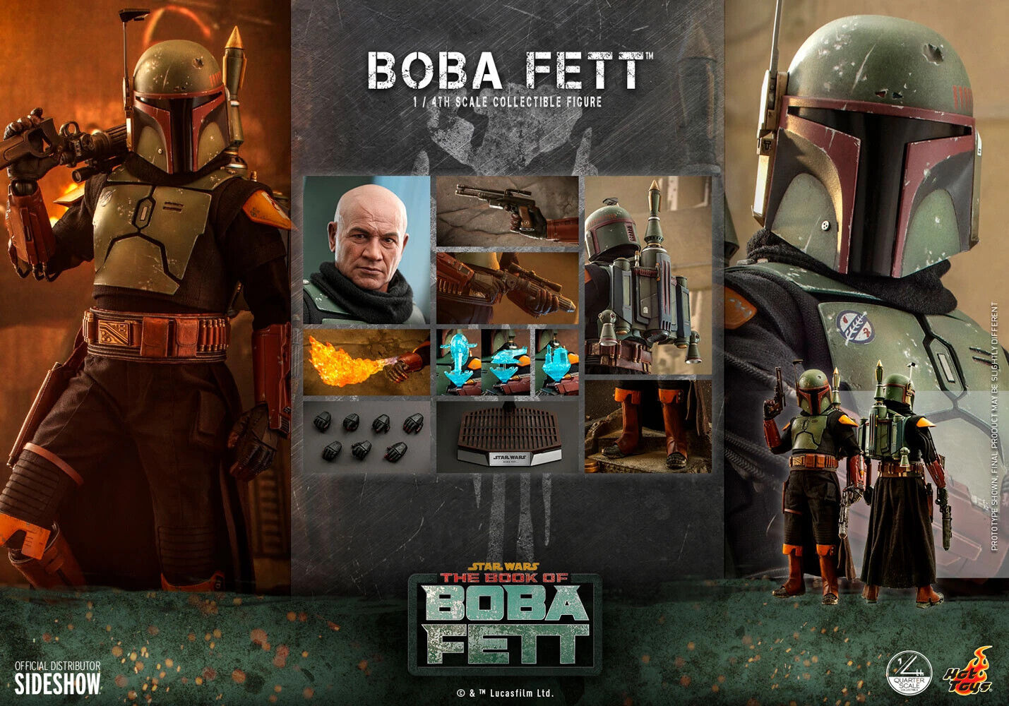 Foto 9 pulgar | Figura Hot Toys 1/4 De Escala Star Wars The Book Of Boba Fett: Boba Fett