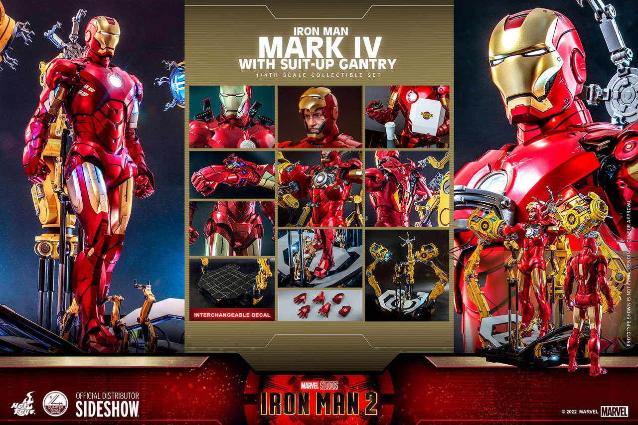 Foto 9 pulgar | Figura Hot Toys 1/4 De Escala Marvel Iron Man 2: Mark Iv (deluxe Edition)