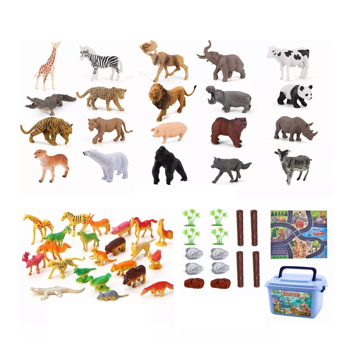 Juguetes Para Niños, Juguetes De Animales Con Mapas 60 Pzs