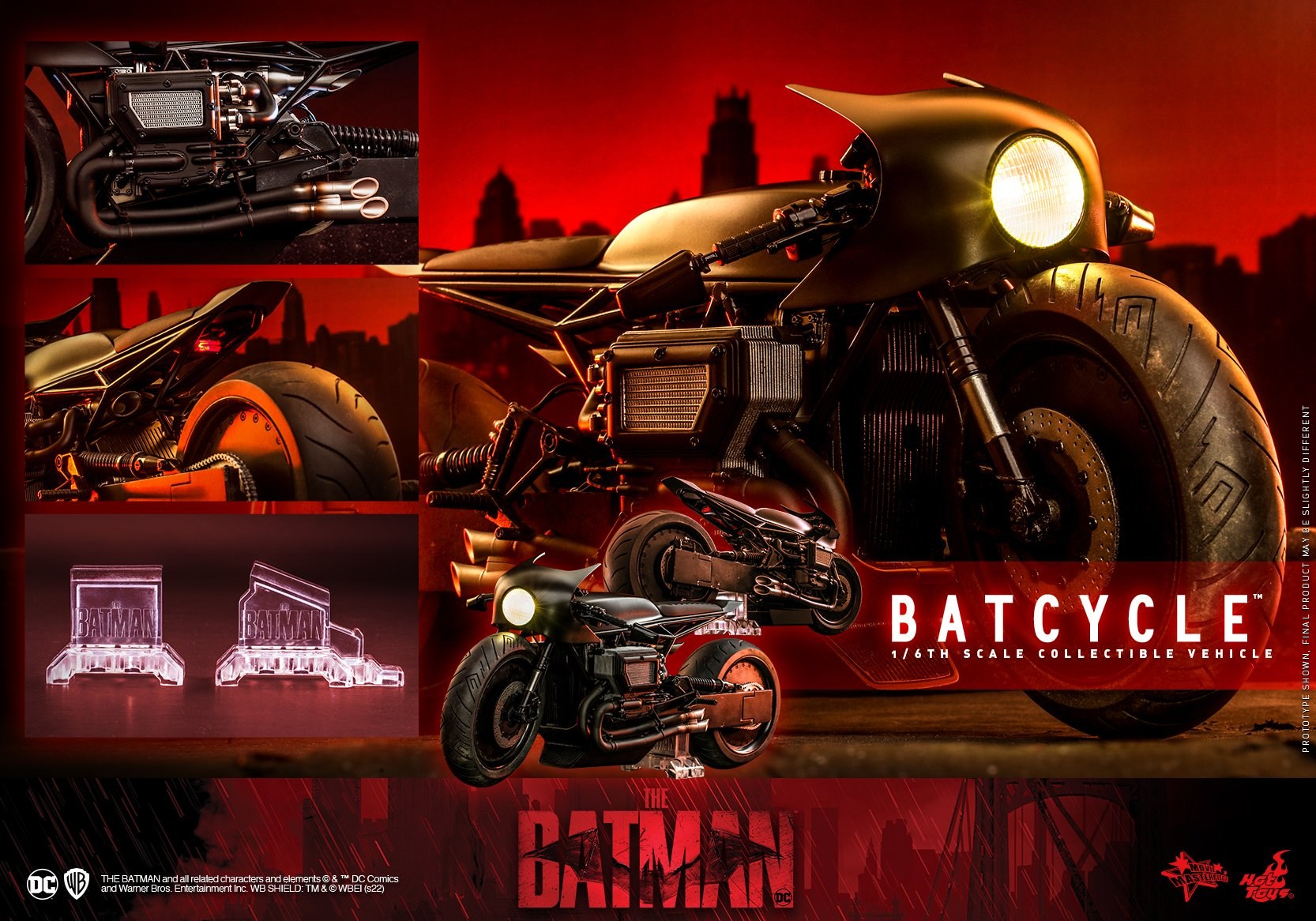 Foto 9 pulgar | Figura Hot Toys Vehicle Accessory Set DC The Batman: Batcycle 1:6 de Escala