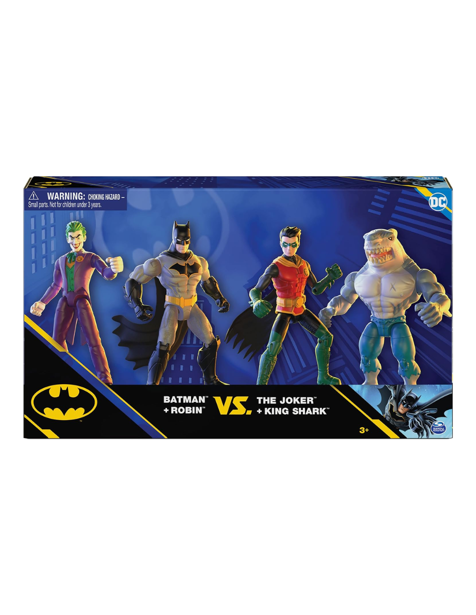 Foto 2 pulgar | Pack de 4 Figuras DC - Batman/ Robin/ Joker/ King Shark