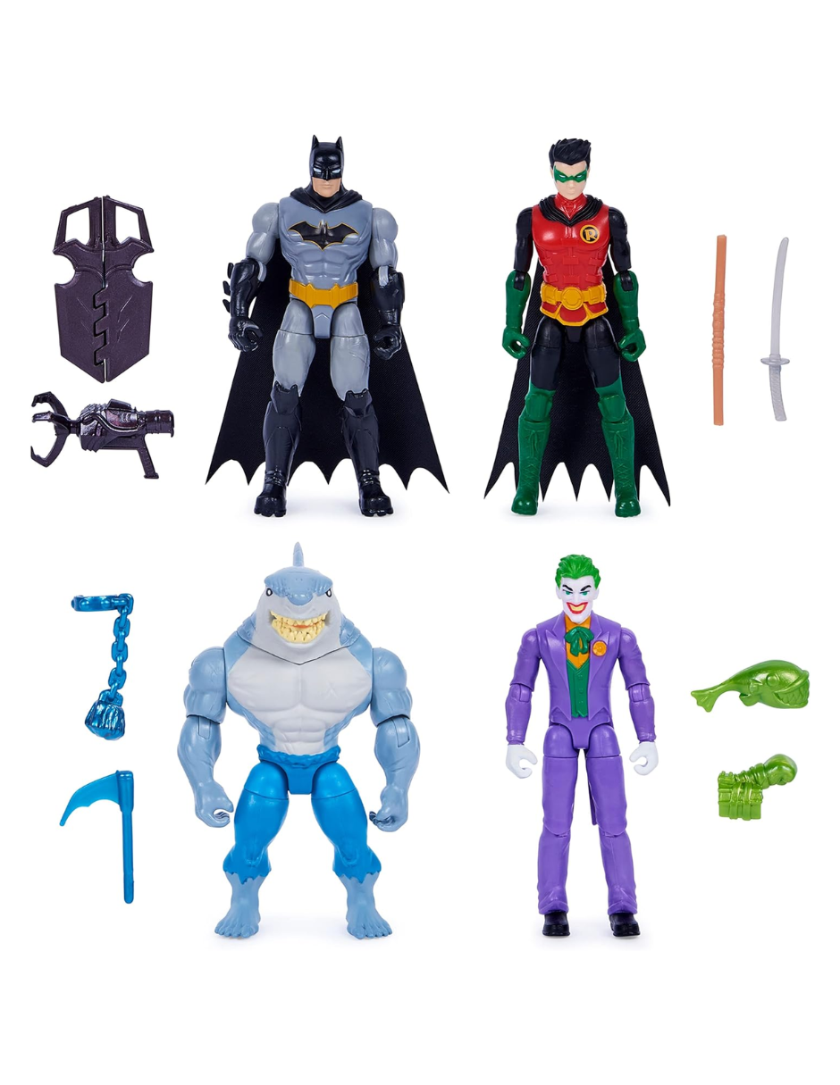 Foto 7 pulgar | Pack de 4 Figuras DC - Batman/ Robin/ Joker/ King Shark