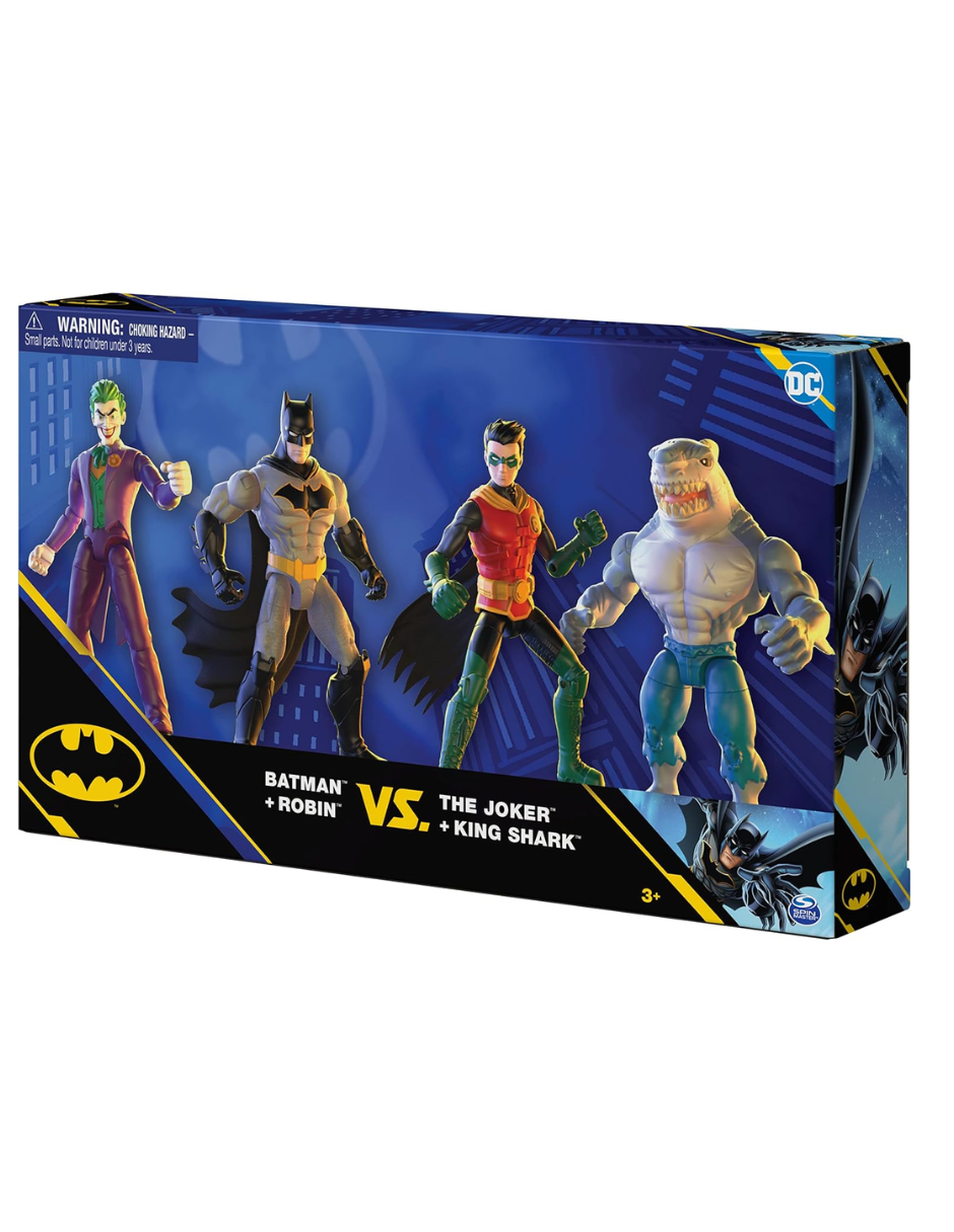 Foto 8 pulgar | Pack de 4 Figuras DC - Batman/ Robin/ Joker/ King Shark