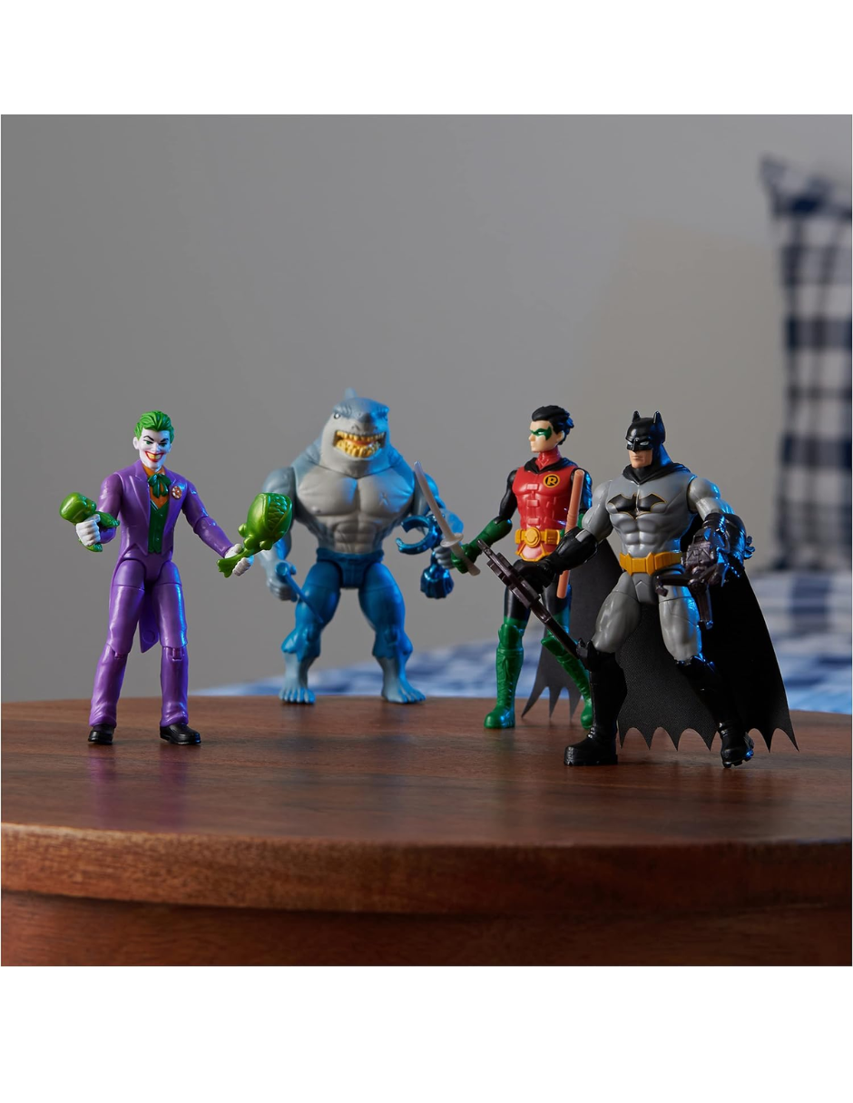 Foto 9 pulgar | Pack de 4 Figuras DC - Batman/ Robin/ Joker/ King Shark