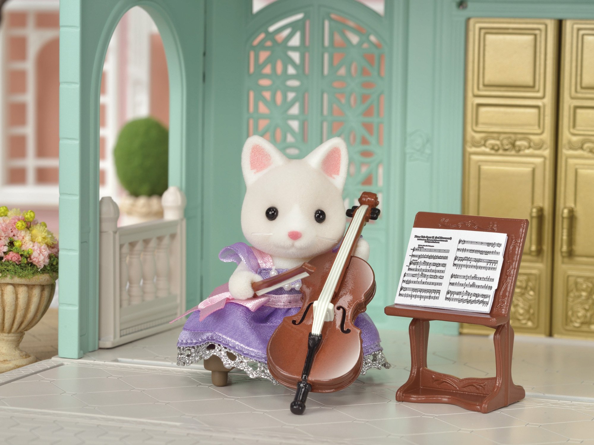 Foto 4 pulgar | Concierto para Violonchelo Toy Sylvanian Families Town con Silk Cat Girl - Venta Internacional