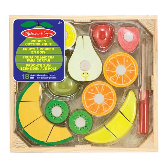 Set de Frutas de Madera para Cortar Melissa & Doug - Juego Educativo de 17 Piezas