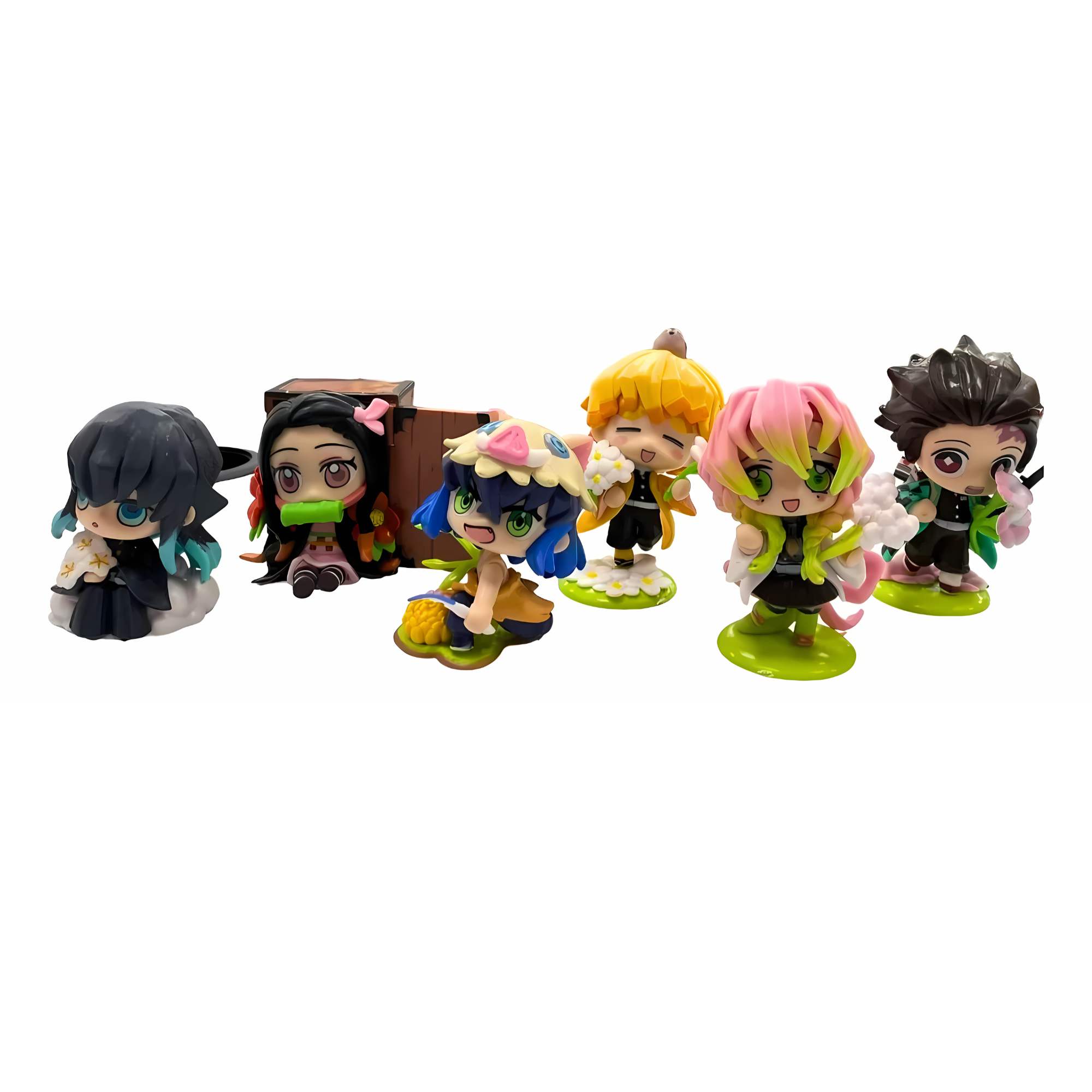 Foto 2 | Set 6 Mini Figuras Demon Slayer Kimetsu No Yaiba Anime Kawai Chibi Figuras De Anime Adorables Mini Figuras Chibi