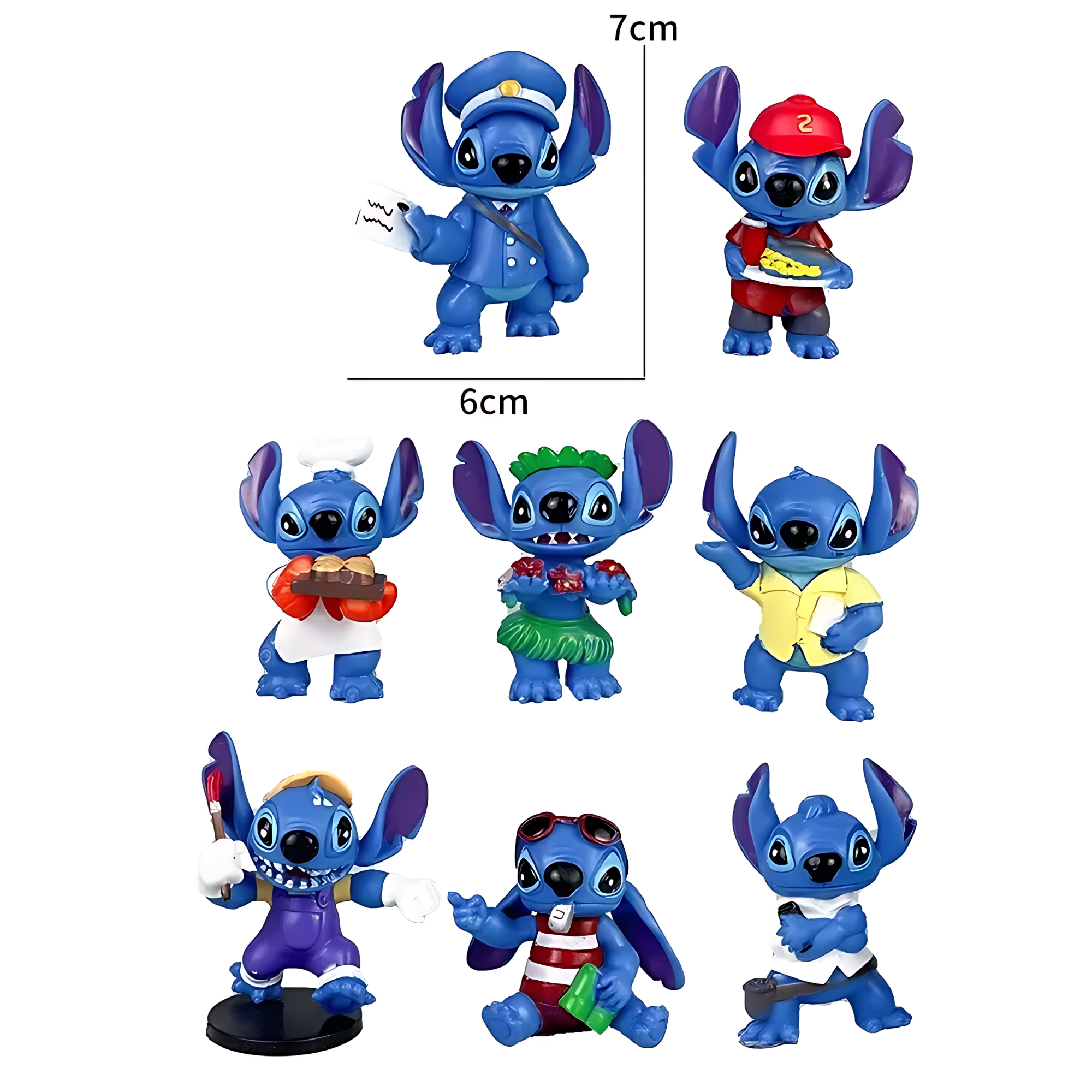 Foto 6 pulgar | Set 8 Figuras Lilo & Stitch Juguetes De Coleccion Muñecos