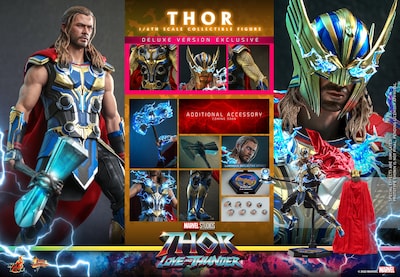 Foto 8 | Figura Hot Toys 1:6 De Escala Marvel Thor Love And Thunder: Thor (deluxe Edition)