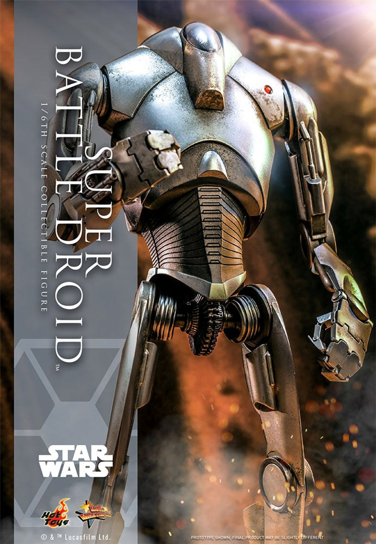 Foto 3 pulgar | Figura Hot Toys Escala 1:6 Star Wars Attack Of The Clones: Super Battle Droid