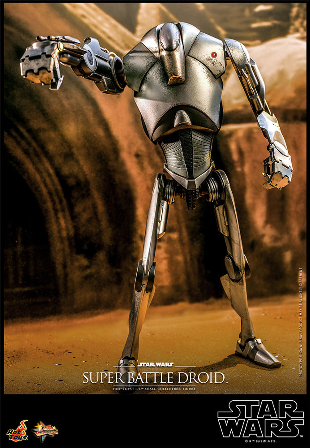 Foto 4 pulgar | Figura Hot Toys Escala 1:6 Star Wars Attack Of The Clones: Super Battle Droid