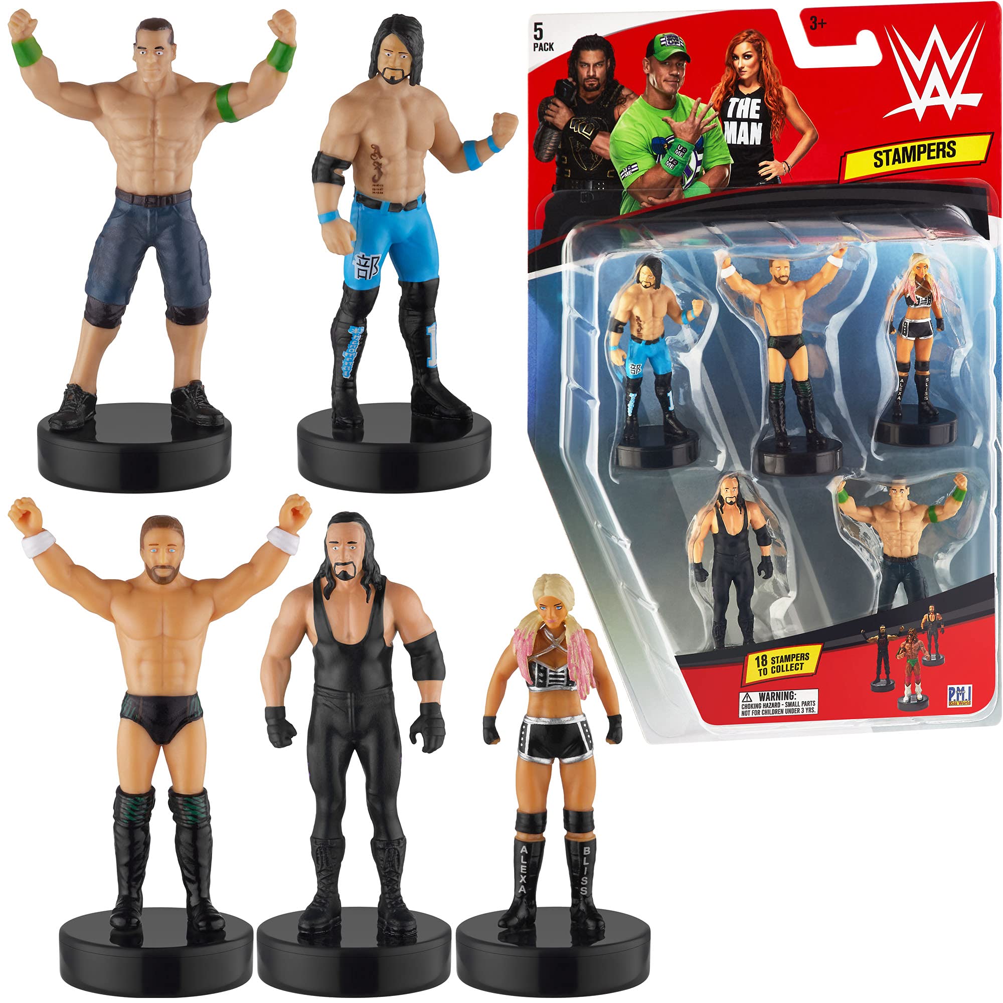 Foto 3 pulgar | Set De Sellos P.m.i. Wwe Superstar Stampers Ultimate Warrior, Rey Mysterio, The Rock - Venta Internacional.