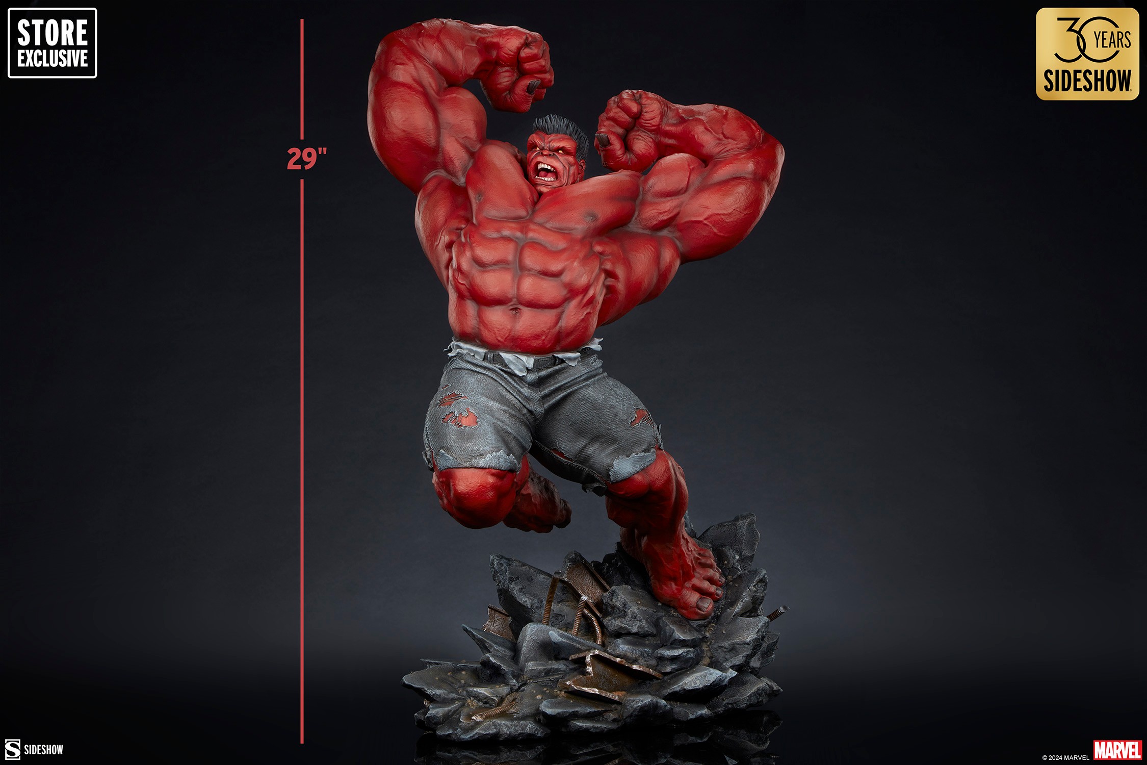 Foto 8 pulgar | Figura Sideshow Collectibles Premium Format Marvel Red Hulk