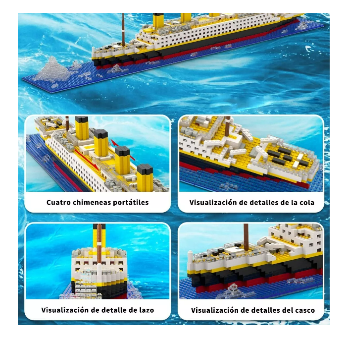 Foto 5 pulgar | Juguetes Bloques Puzzle 3d Titanic Maquetas Barco 1860piezas Color Blanco Wünd