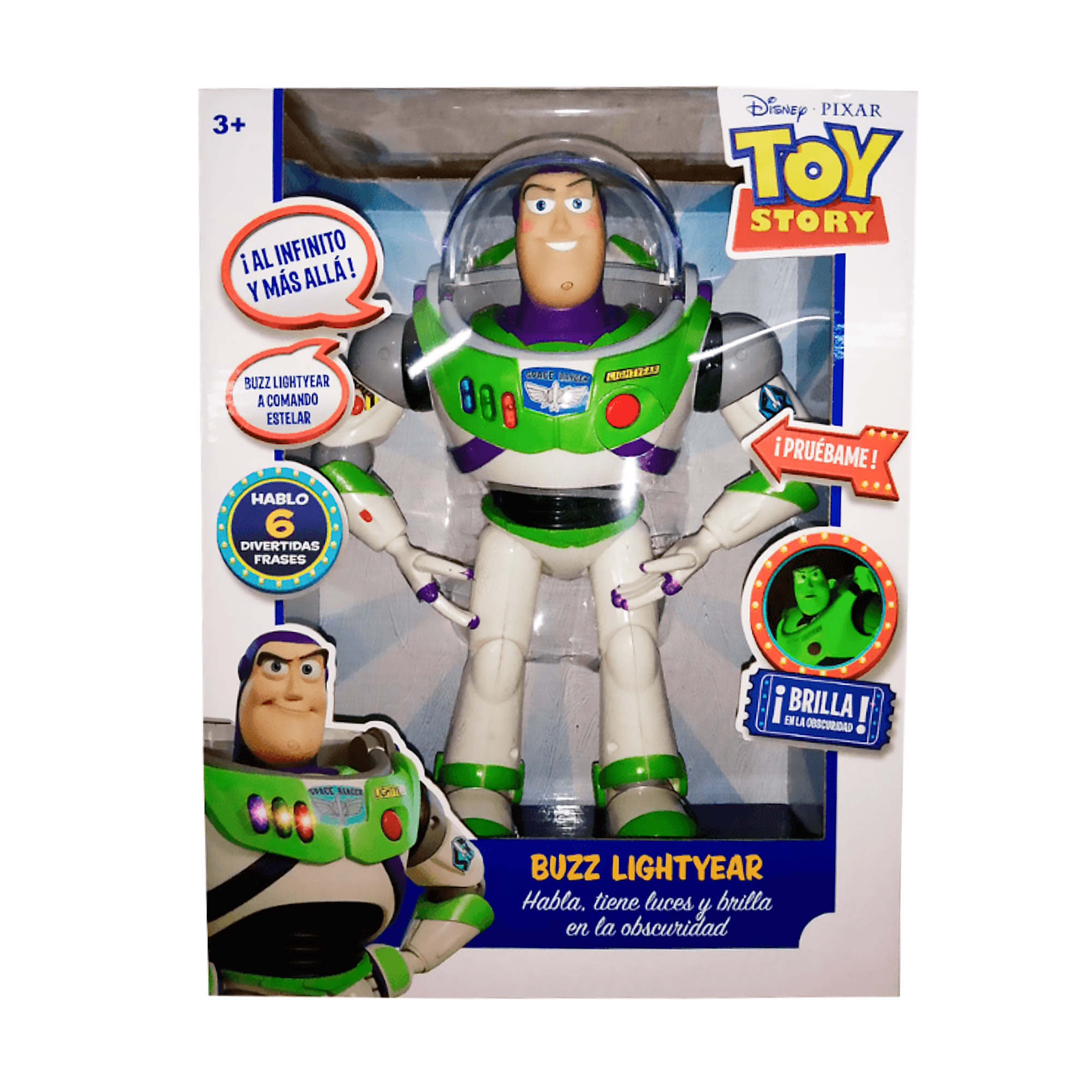 Buzz Lightyear Con Alas Juguete Parlante Brilla Luz Y Sonido